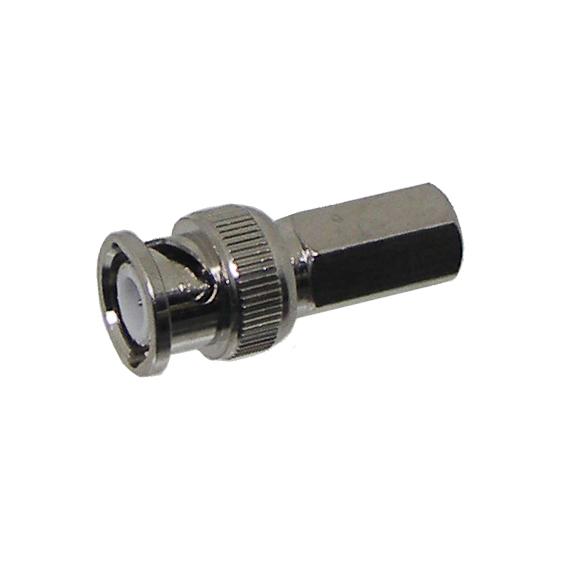 Adapter BNC Male Twist On RG6 Quad with Captive Pin
