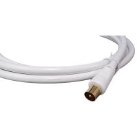 PAL Male-PAL Male Quad Shield Wire 1.8M White, Right Angle to Straight Connectio