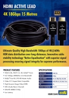 4K HDMI Lead  Active 15 Metres