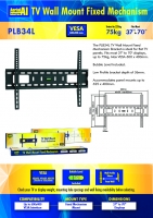 TV Wall Mount Bracket FIXED VESA 600x400 37-70 Inch to 75kg