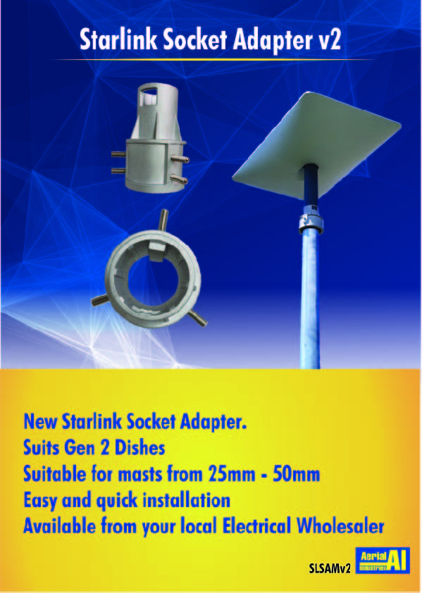 Starlink Socket Adaptor Mount. suits 25 to 50mm mast