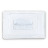 Wall Brush Plate White 53 x 25mm brush, conceals cables neatly